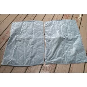 2 West elm tufted pillow shams set pair silk cotton teal standard aqua